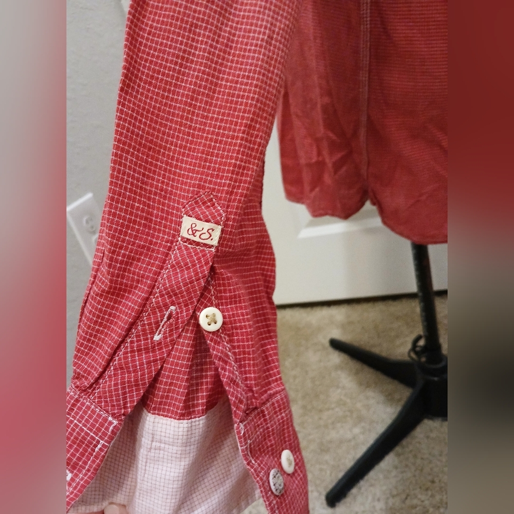 Men's Scotch & Soda Red Button Down Shirt - Picture 7 of 15